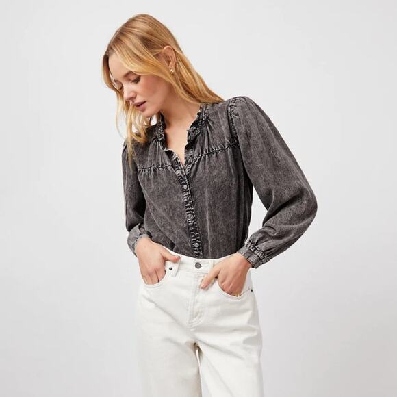 Rails Tops - Rails Camille Top Black Acid Wash